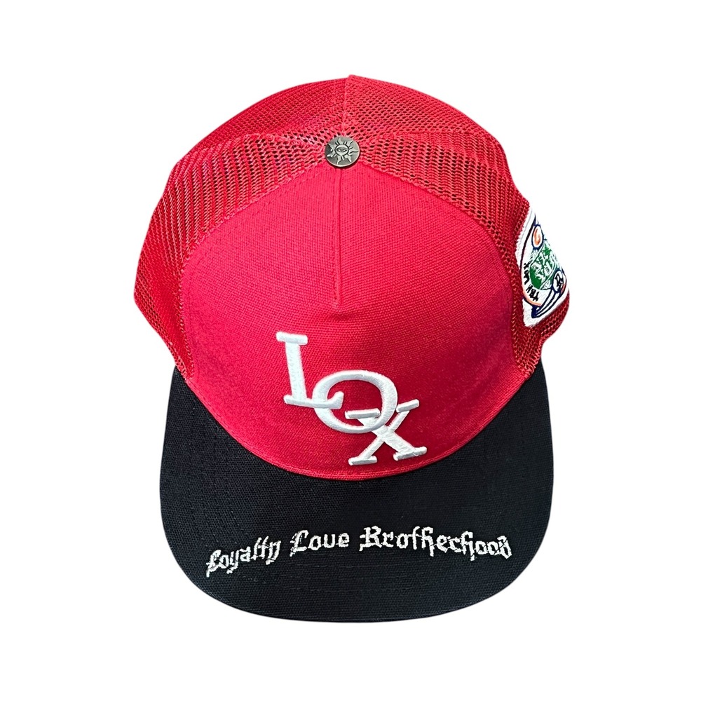 Godspeed LOX Trucker Hat Red Black Loyalty‎ Love Brotherhood Malcolm X Snapback